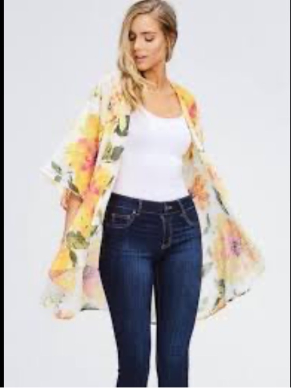 M.Fasis-floral print sheer kimono/cardigan